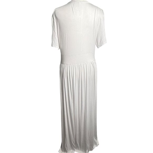 LILBETTER Women's Summer Short Sleeves Dress Wrap Waist Maxi Dresses with Pocket - Picture 8 of 15